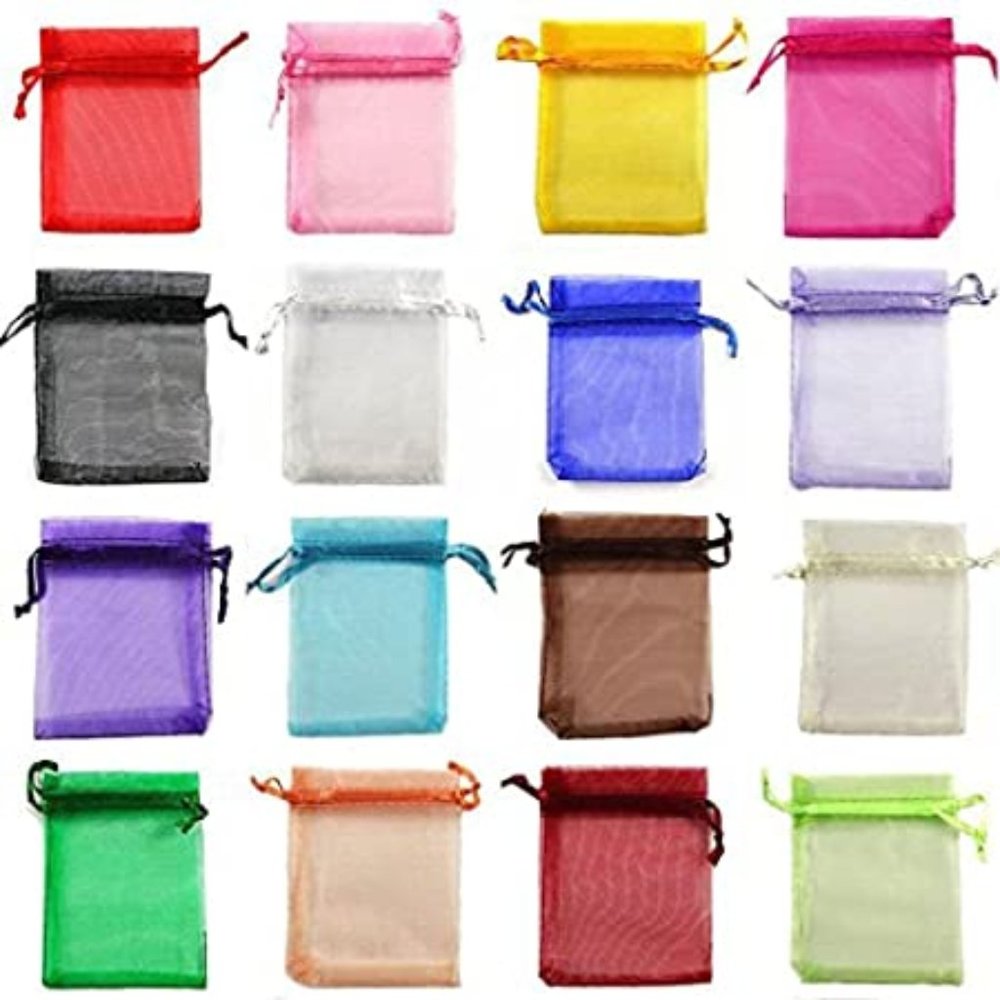 100 Pieces Assorted Color Drawstring Pouches NWT